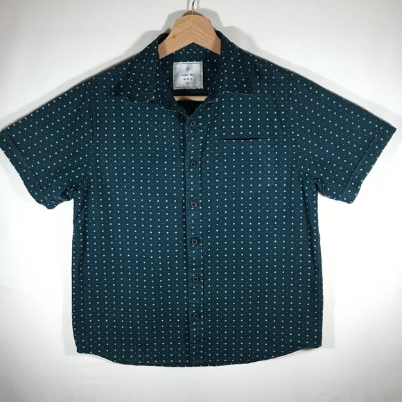 Level Ten Boy's Medium 10-12 Blue Button Up Short Sleeve Shirt - Picture 1 of 6